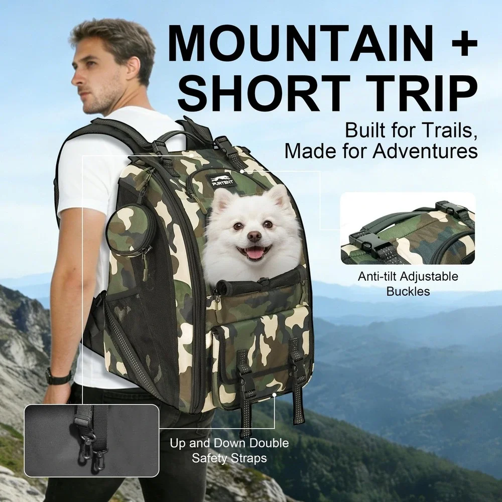 Aimease Dog‎ Carrier Backpack Medium Dogs 22 LBS Camo Waterproof Hiking Travel